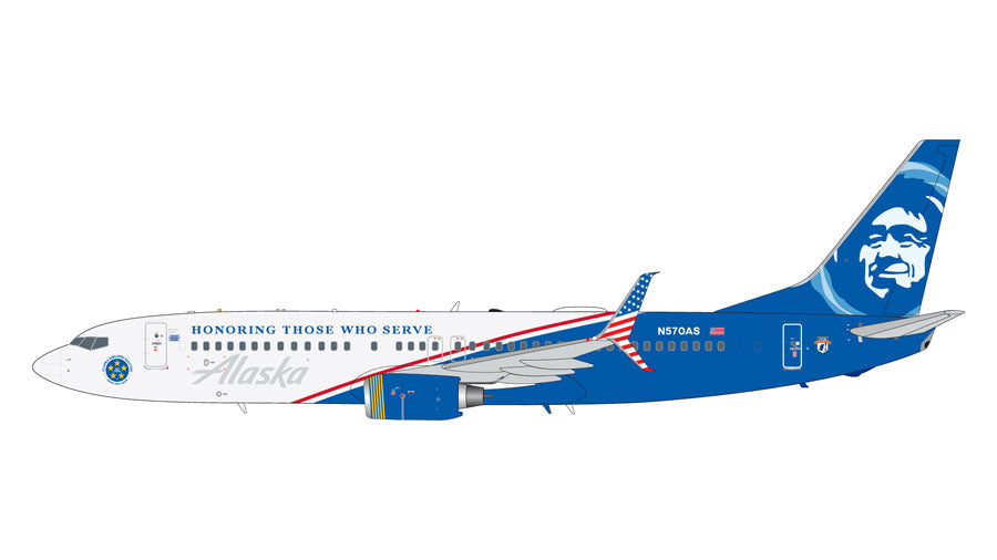 [Pre-order item] 737-800sw Alaska Airlines special paint job "Honoring Those Who Serve" 2019 N570AS 1/200 [G2ASA1138]