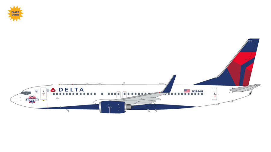 【予約商品】737-800w デルタ航空 特別塗装「アトランタ・ブレーブス／ワールドシリーズ優勝」 （フラップダウン固定） 2021年 N3746H 1/200 [G2DAL1114F]