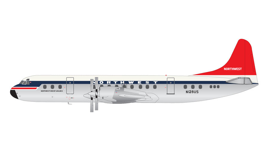 【予約商品】L-188C ノースウエスト・オリエント航空 1960年代 ポリッシュ仕上 N128US 1/200 [G2NWA1028]
