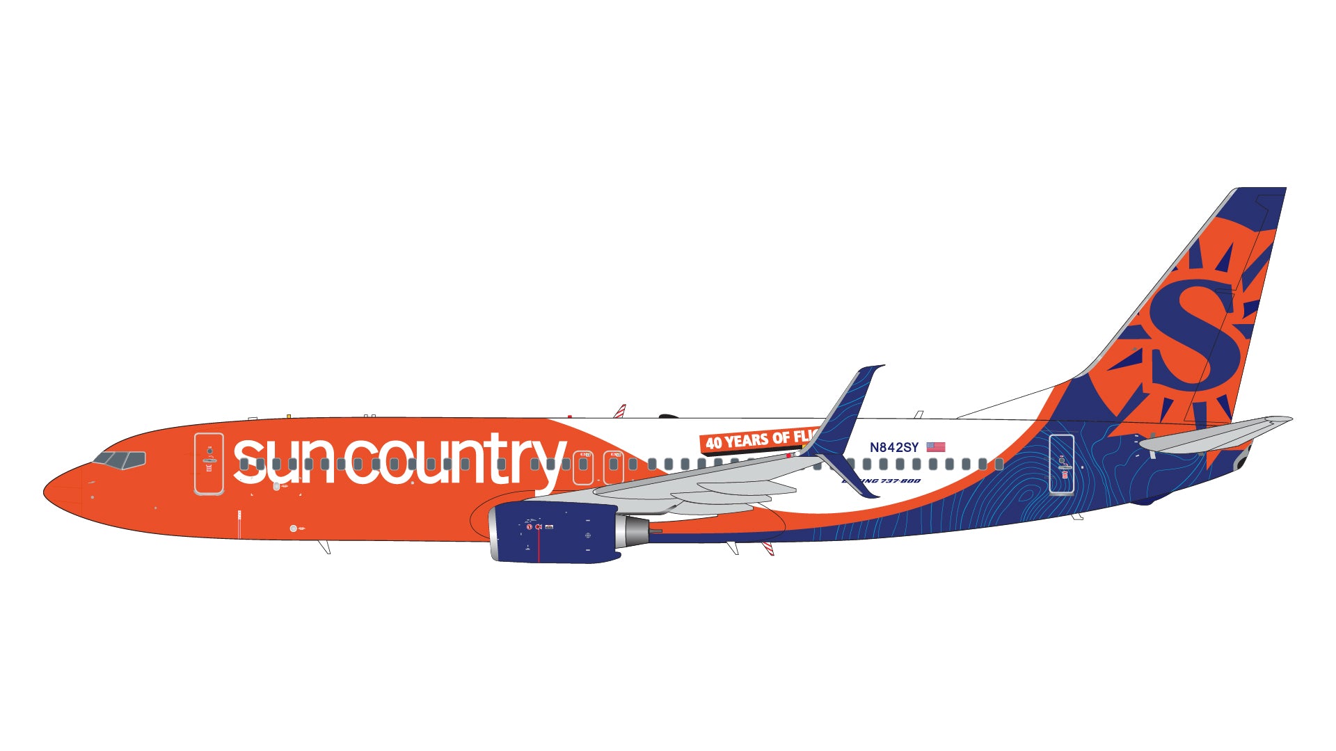 [Pre-order item] 737-800S Sun Country Airlines "40 Years of Flight" N842SY 1/200 (GJ20230412) [G2SCX1184]