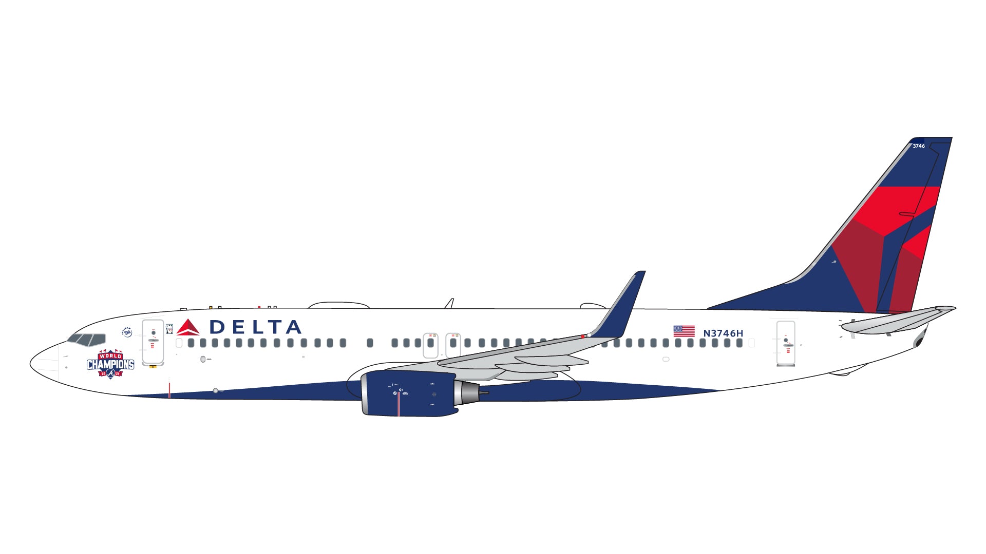 [Pre-order item] 737-800W Delta Airlines "Atlanta Braves/World Champions" N3746H 1/400 (GJ20230412) [GJDAL2101]