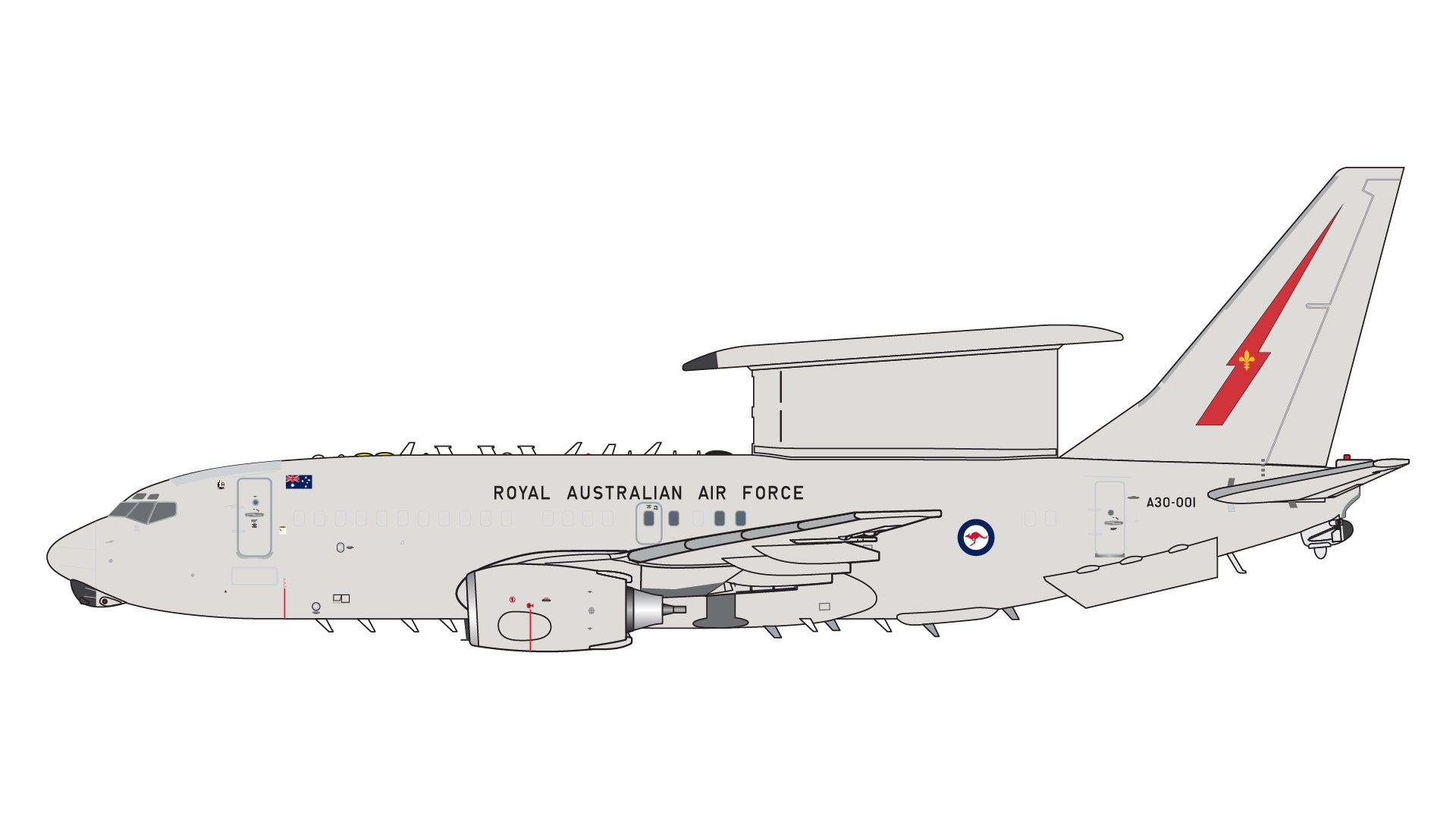 [Pre-order item] E-7A (B737 AEW&amp;C) Royal Australian Air Force "Wedgetail" A30-001 1/400 (GJ20230412) [GMRAA127]