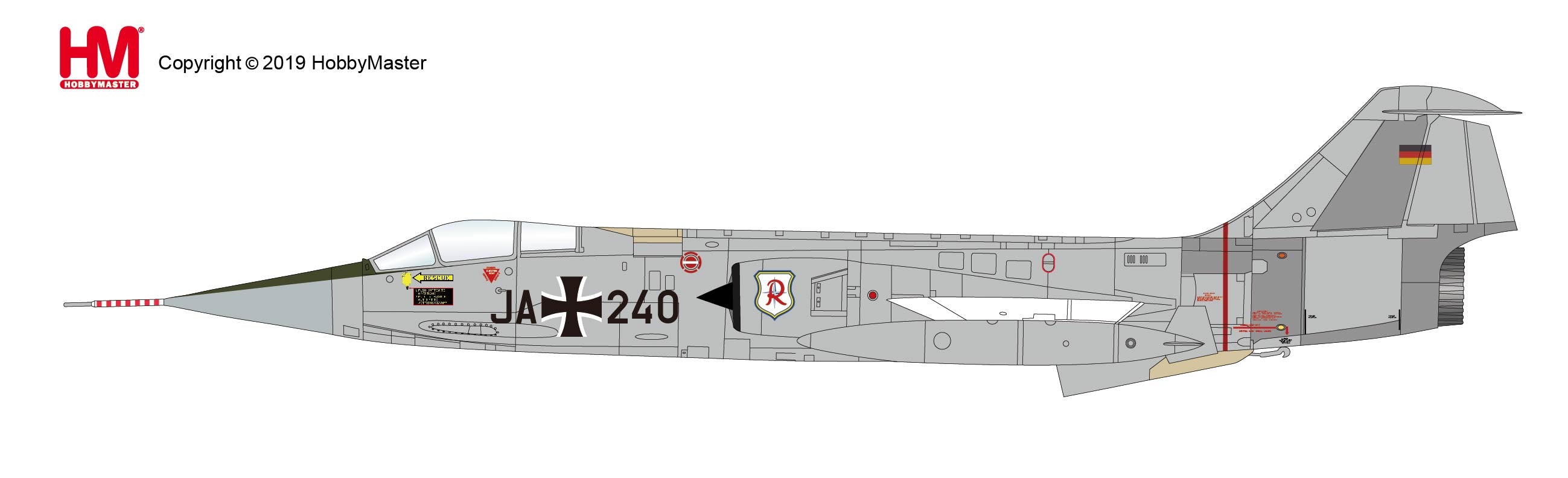 F-104G West German Air Force 71st Fighter Wing "Richthofen" Wittmund Base 1965 JA+240 1/72 [HA1043]