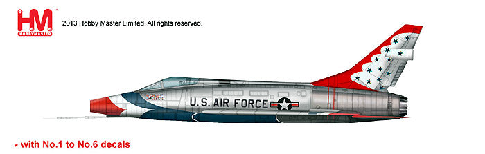 F-100D Super Sabre US Air Force Acrobatic Team "Thunderbirds" 1967 *Decals for numbers 1 to 6 included 1/72 [HA2114]