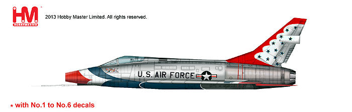 F-100Dスーパーセイバー アメリカ空軍 アクロバティックチーム「サンダーバーズ」 67年 ※1～6番デカール付 1/72 [HA2114]