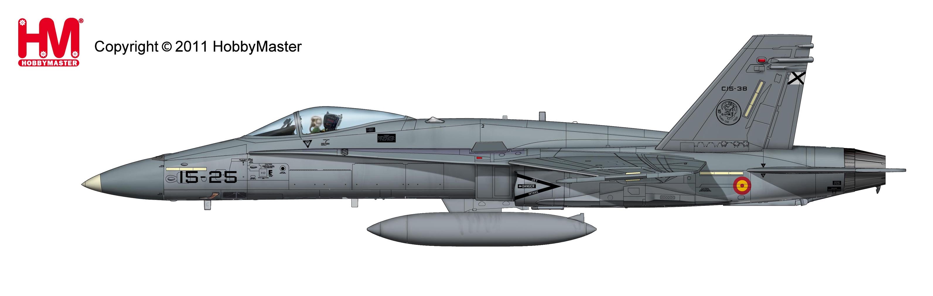 C.15 (EF-18M Hornet) Spanish Air Force Operation Unified Protector (Libya blockade), Decimomanne Base, Italy, March 2011, #15-25 1/72 [HA3508]