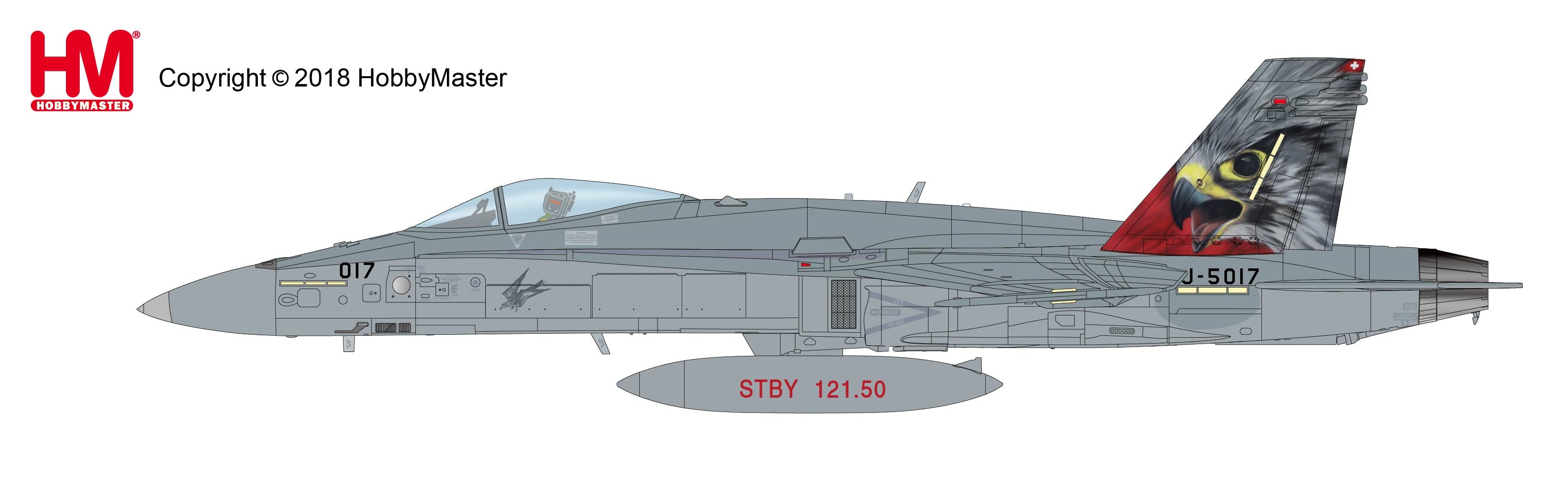 F/A-18C Swiss Air Force 17th Squadron Special Paint Payerne Base 2018 J-5017 1/72 [HA3599]