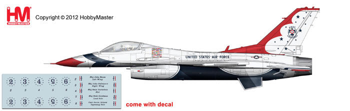 F-16C アメリカ空軍 アクロバティックチーム「サンダーバーズ」 2～6番デカール付 1/72 [HA3815B]
