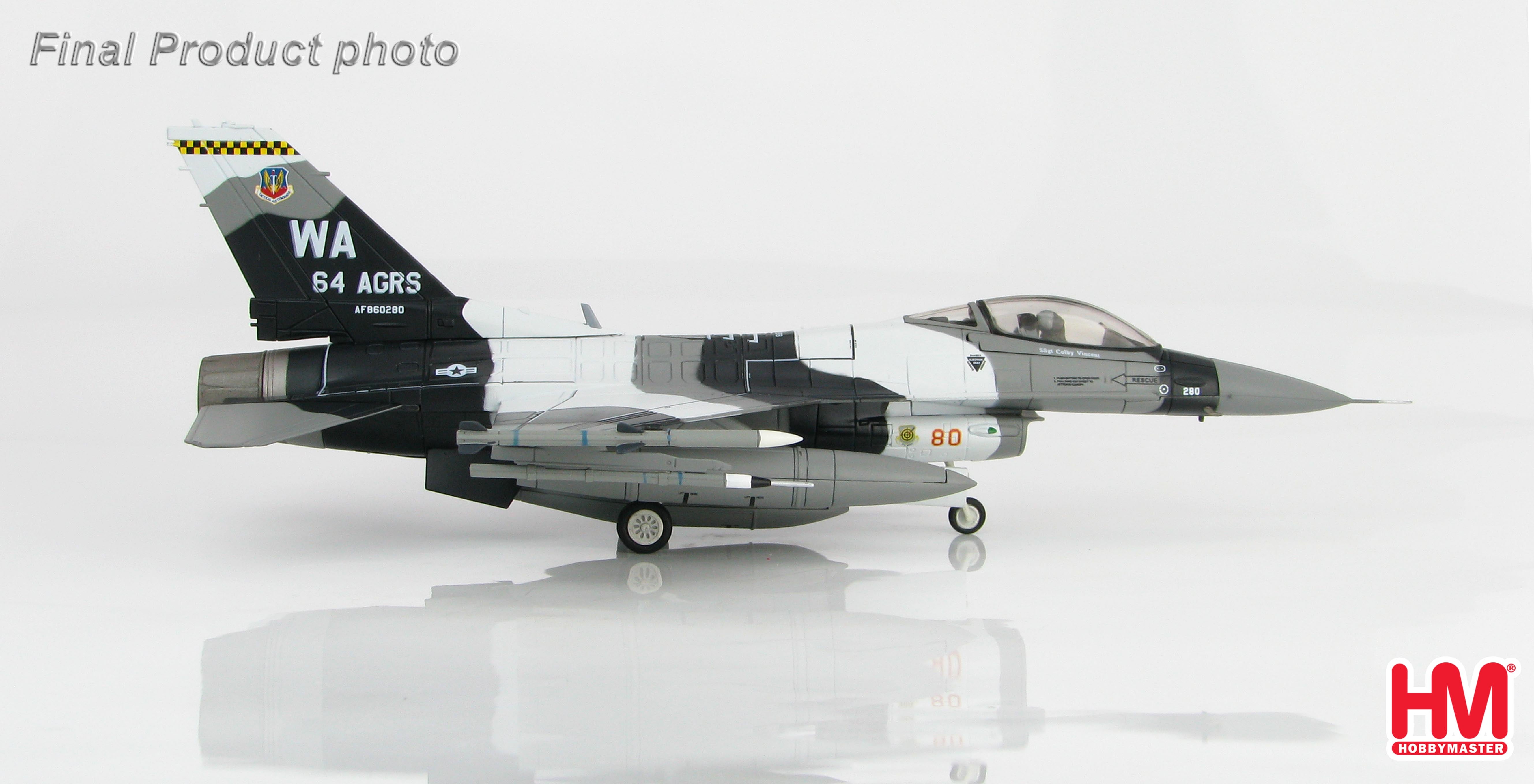 F-16C (Block 32D) USAF 57th Tactical Training Wing 64th Enemy Squadron Black and white camouflage Nellis Air Force WA/#86-0280 1/72 [HA3845]