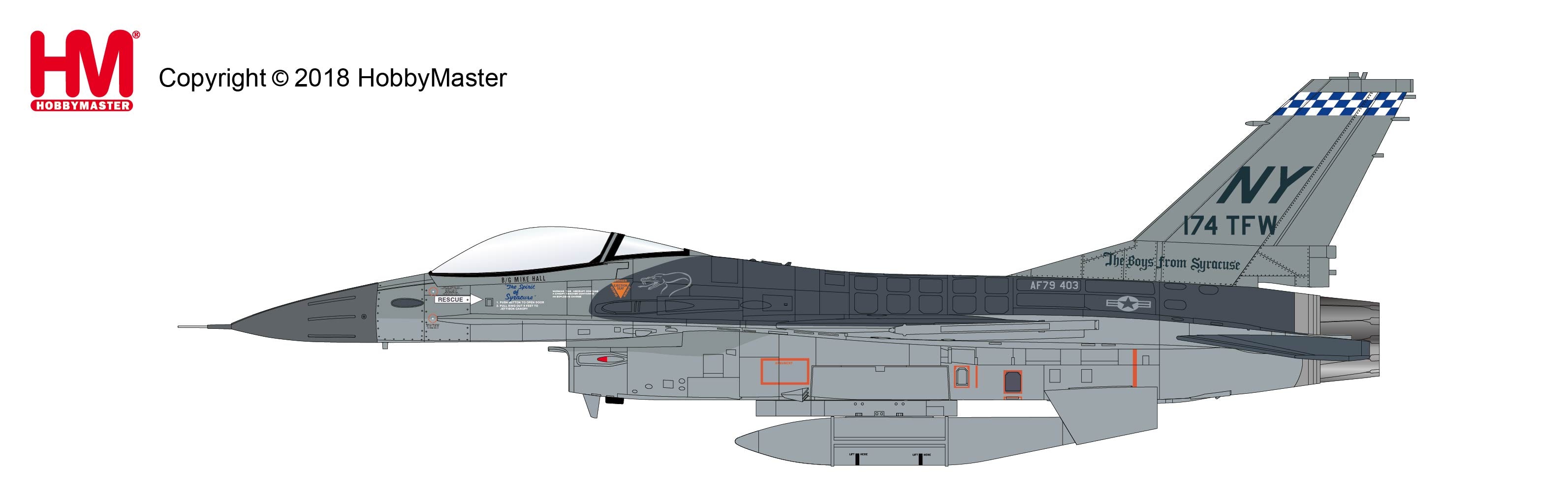 F-16A (Block 10B) US Air Force New York Air National Guard 174th Tactical Fighter Wing Gulf War 1991 Saudi Arabia #79-0403 1/72 [HA3868]