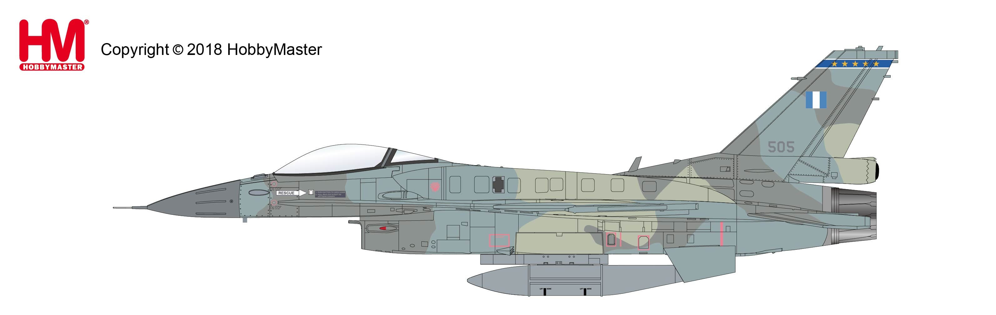 F-16C (Block 52) Hellenic Air Force 115th Wing 343rd Squadron Souda Base #505 1/72 [HA3870]