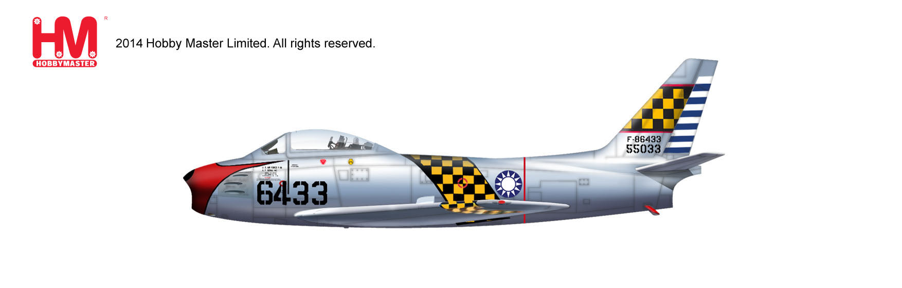 F-86F Sabre Republic of China Air Force (Taiwan Air Force) 1st Tactical Fighter Regiment 1950s #6433 1/72 [HA4351]