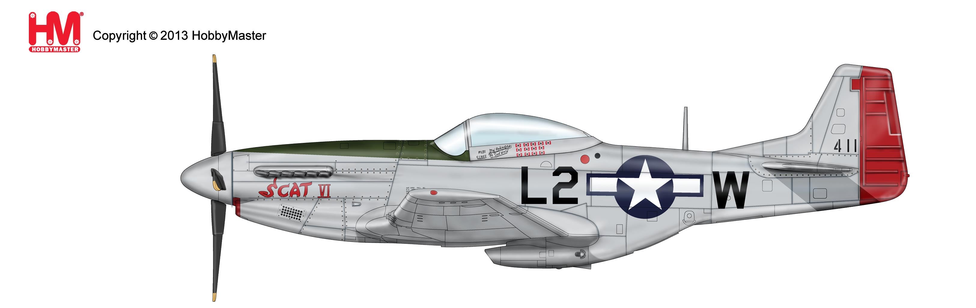 P-51D US Army Air Forces 479th Fighter Group 434th Fighter Squadron "SCAT VI" 1945 #411746 1/48 [HA7724]