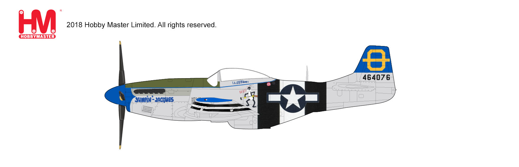 P-51D, United States Army Air Forces, 3rd Air Group, 3rd Fighter Squadron, Lt. Jacks E. Young's aircraft, Philippines, 1945, "Jumpin' Jacks" #464076 1/48 [HA7740]