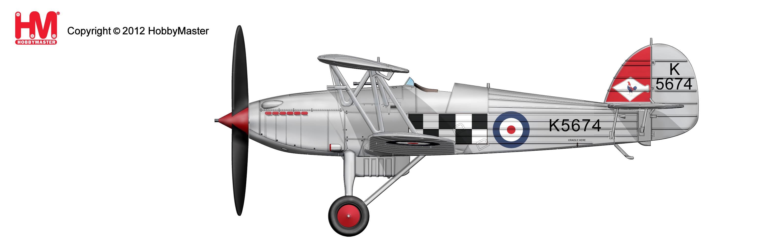 Hawker Fury Mk.I Royal Air Force No. 43 Squadron 1930s K5674 1/48 [HA8004]