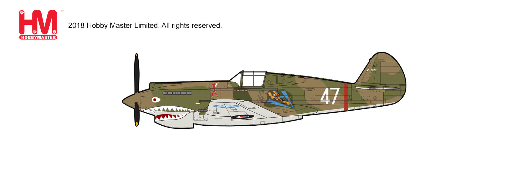 P-40B United States Volunteer Force "Flying Tigers" 3rd Squadron "Hell's Angels" Kunming, China 1942 #47 1/48 [HA9203]