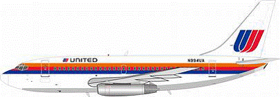 737-200 ユナイテッド航空 80年代 小ロゴ （スタンド付属） N994UA 1/200 ※金属製 [IF732UA0818]