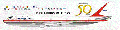 747-100 Boeing Rollout Paint (Stand Included) N7470 1/200 *Made of metal [IF741BOEING50-P]