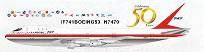 747-100 ボーイング社 ロールアウト塗装 （スタンド付属） N7470 1/200 ※金属製 [IF741BOEING50-P]
