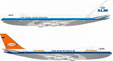 747-200 VIASAベネズエラ／KLMオランダ航空 ハイブリッド塗装 74年 PH-BUG (スタンド付属) 1/200 ※金属製 [IF7420217A]
