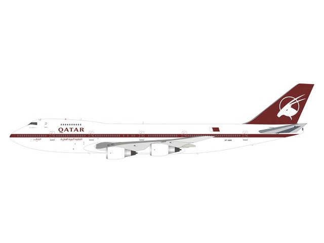 747SR カタール航空 （スタンド付属） 95年頃 A7-ABK 1/200 ※金属製 [IF742QR001]