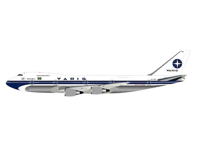 747-200B ヴァリグ・ブラジル航空 ポリッシュ仕上 （スタンド付属） 80年代 PP-VNB 1/200 ※金属製 [IF742VR0119P]