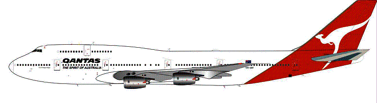 747-300 カンタス航空 80-00年代 VH-EBT 「City of Wagga Wagga」 （スタンド付属） 1/200 ※金属製 [IF7430715]
