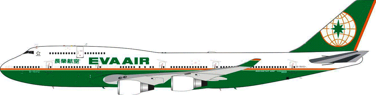 747-400 エバー航空 B-16412 1/200 ※スタンド付属・金属製 [IF744EVA001]