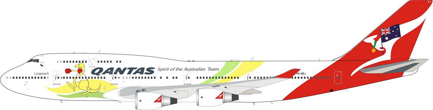 747-400ER Qantas Special Paint "Olympic 2016" VH-OEJ (Stand Included) 1/200 *Made of Metal [IF744QFA2016]