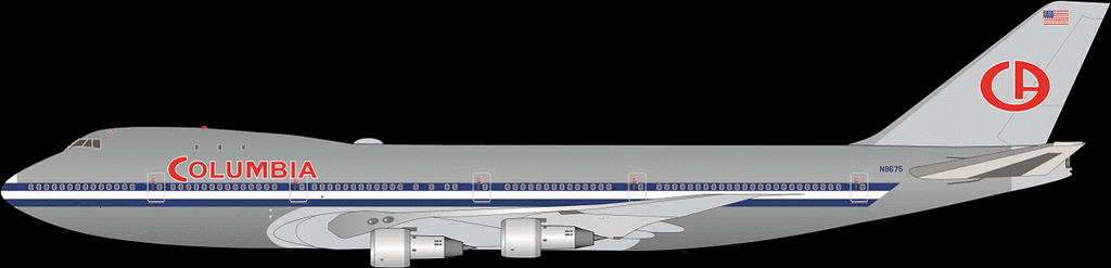 InFlight200 747 映画「エアポート’75」 コロンビア航空 N9675 POLISHED (スタンド付属) 1/200 ...