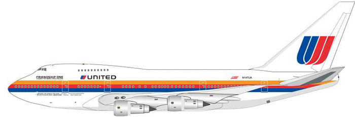 747SP United Airlines 7-80s "Soul Bus" World Tour Record Plane N147UA 1/200 [IF747SP020]