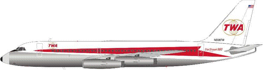 【予約商品】CV-880 TWAトランスワールド航空 60年代 N806TW 1/200 [IF880TW0129P]
