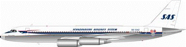 CV990A SAS Scandinavian Airlines 1960s SE-DAZ "Ring Viking" (stand included) 1/200 *Made of metal [IF9901115P]