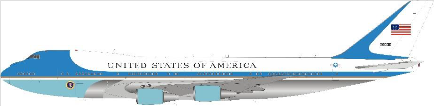 VC-25A (747-200) US Air Force Presidential Aircraft "Air Force One" No. 1 Stand included Polished finish #28000 1/200 *Made of metal [IFAFIVC-25AP]