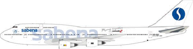 747-300 Sabena Belgian Airlines late 90s (stand included) OO-SGC 1/200 *Made of metal [IFCL7430416]