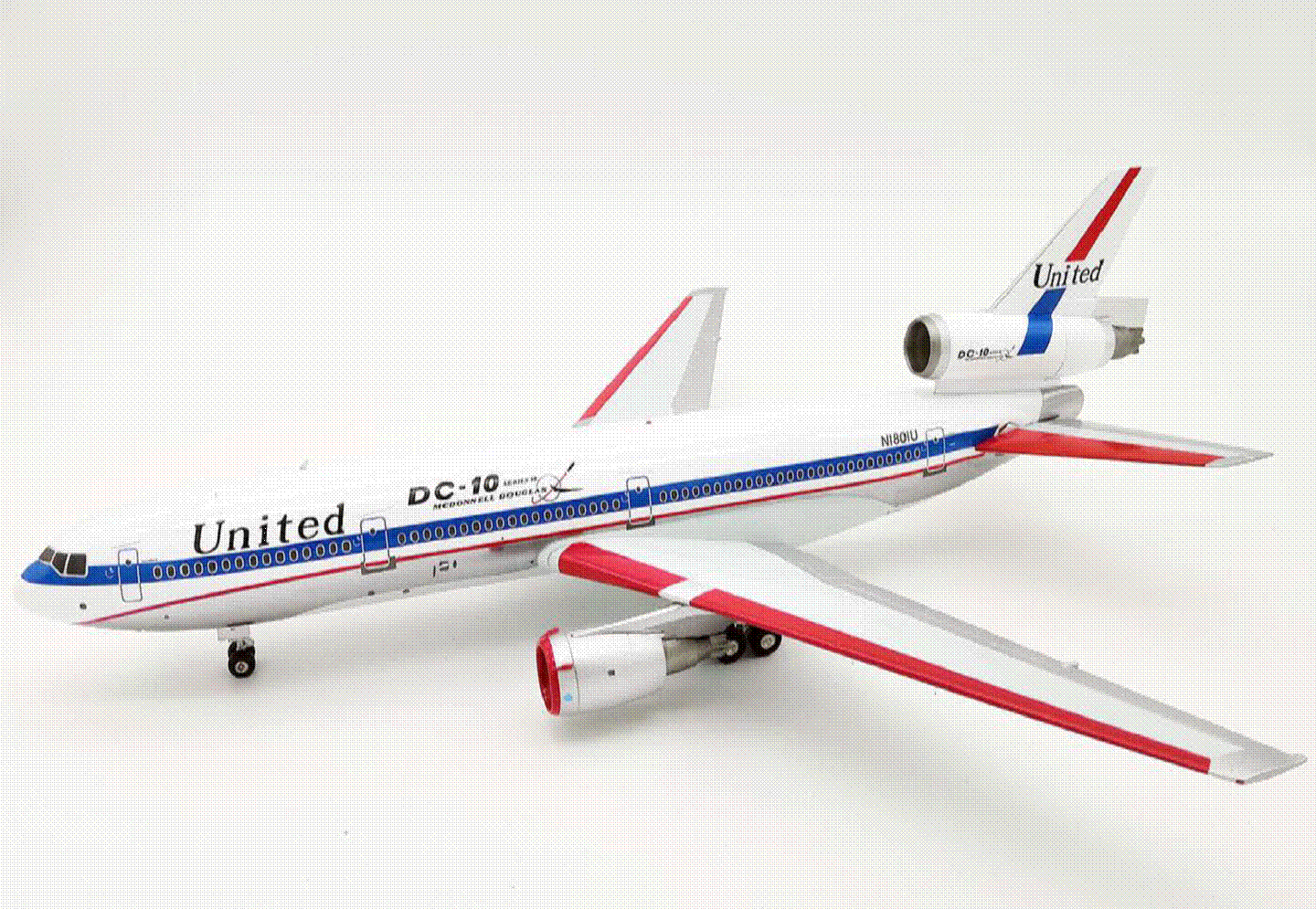 DC-10-10 ユナイテッド航空 71年頃 （スタンド付属） N1801U 1/200 ※金属製 [IFDC10UA0718P]
