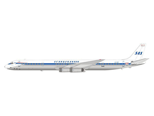 DC-8-63 SASスカンジナビア航空 70年代 ポリッシュ仕上 （スタンド付属） LN-MOY 1/200 ※金属製 [IFDC8630418P]