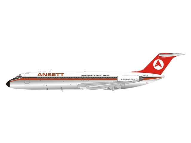 DC-9-31 Ansett Australian Airlines 1980s Polished finish (stand included) VH-CZL 1/200 *Made of metal [IFDC90716P]