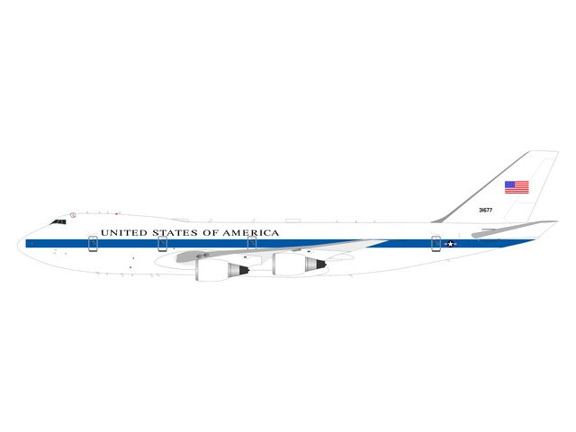 E-4A Night Watch, US Air Force 1st Airborne Command Squadron, National Airborne Operations Center (NAOC), 1970s (stand included), #73-1677, 1/200, made of metal [IFE4A0418]