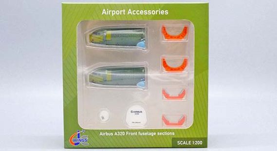 Diorama Accessories BelugaXL Exclusive A320 Fuselage Front Section, Support, and Protective Cover 10-Piece Set 1/200 [JCGSESETC]