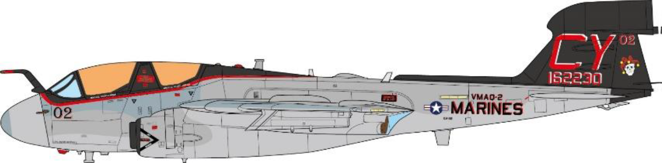 [Pre-order item] EA-6B Prowler, US Marine Corps, 2nd Marine Tactical Electronic Warfare Squadron "Death Jesters", retired in 2019, CY02/#162230, 1/72 [JCW-72-EA6B-001]