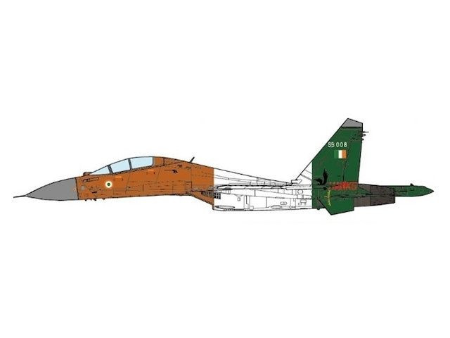 SU-30MKI インド空軍 第24飛行隊 「ハンティングホークス」 特別塗装 共和国記念日 97年1月26日 S9008 1/72 [JCW-72-SU30-005]