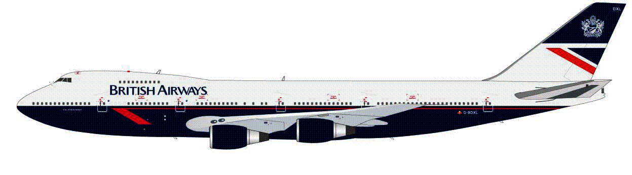 747-200 British Airways 1990s "City of Winchester" G-BDXL 1/200 *Made of metal [JF-747-2-003]