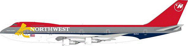 747-200 ノースウエスト航空 特別塗装 「イエローリボン／デザートストーム1」 湾岸戦争終結時 91年 （スタンド付属） N625US 1/200 ※金属製 [JF-747-2-008]
