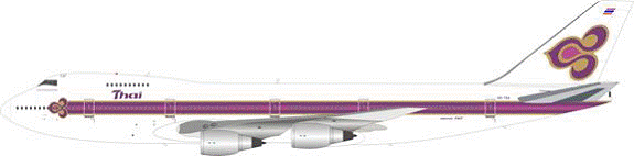 747-200 Thai Airways International (stand included) 1990s HS-TGA 1/200 *Made of metal [JF-747-2-018]