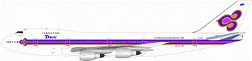 747-200 Thai Airways International old paint (stand included) HS-TGB 1/200 *Made of metal [JF-747-2-018B]