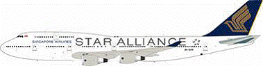 747-400 シンガポール航空 特別塗装 「スターアライアンス」 00年代 9V-SPP 1/200 ※金属製 [JF-747-4-031]
