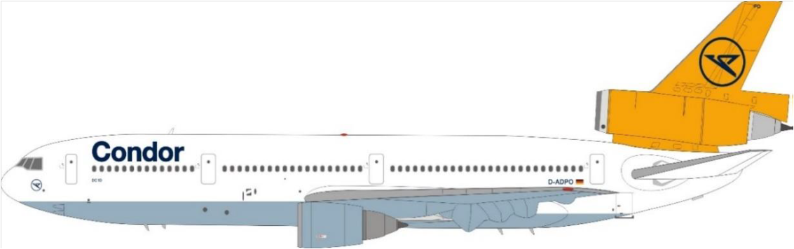 [Pre-order item] DC-10-30 Condor Airlines 1990s White paint D-ADPO 1/200 [JF-DC10-3-009]