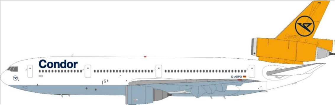 【予約商品】DC-10-30 コンドル航空 90年代 白色塗装 D-ADPO 1/200 [JF-DC10-3-009]