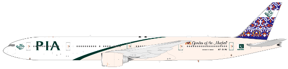 777-300ER PIA Pakistan International Airlines "Garden of the Mughal" AP-BHW (stand included) 1/200 *Made of metal [LH2036]